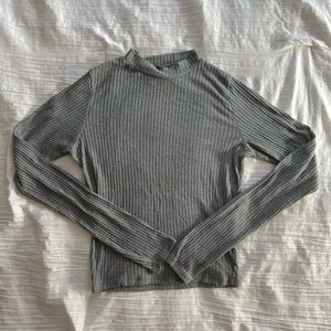 Gray Long Sleeve Top